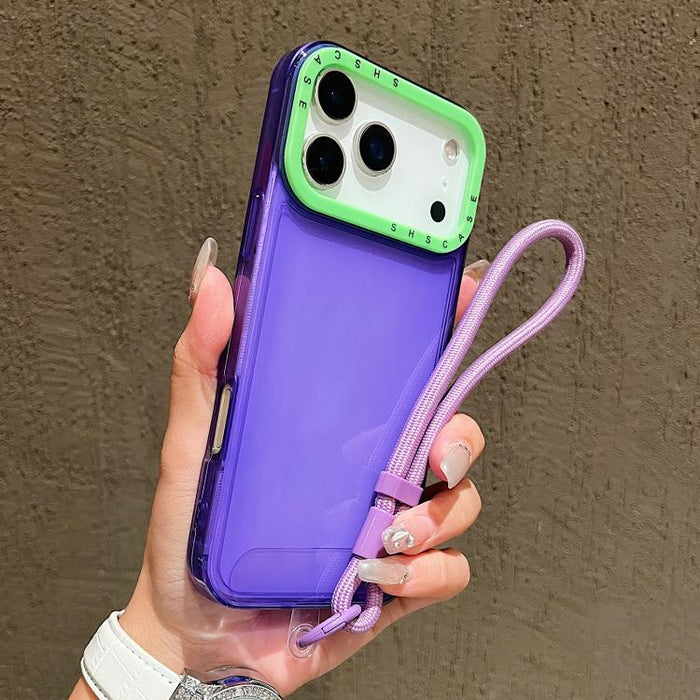 Color Contrast Lens Frame Transparent TPU Phone Case with Lanyard, For iPhone 17 Pro Max, For iPhone 17 Pro