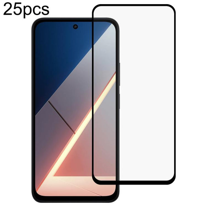 25 láminas de vidrio templado con impresión serigráfica de pantalla completa de aluminio de alta calidad, For Redmi 17C 4G, For Xiaomi Poco C81x 4G, For Xiaomi Poco M8s 5G, For Xiaomi Poco C81 Pro 4G, For Redmi A7 Pro 171mm / Poco C85x 5G              ...