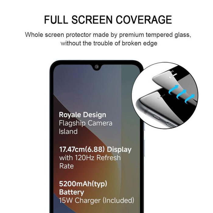 25 láminas de vidrio templado con impresión serigráfica de pantalla completa de aluminio de alta calidad, For Redmi 17C 4G, For Xiaomi Poco C81x 4G, For Xiaomi Poco M8s 5G, For Xiaomi Poco C81 Pro 4G, For Redmi A7 Pro 171mm / Poco C85x 5G              ...