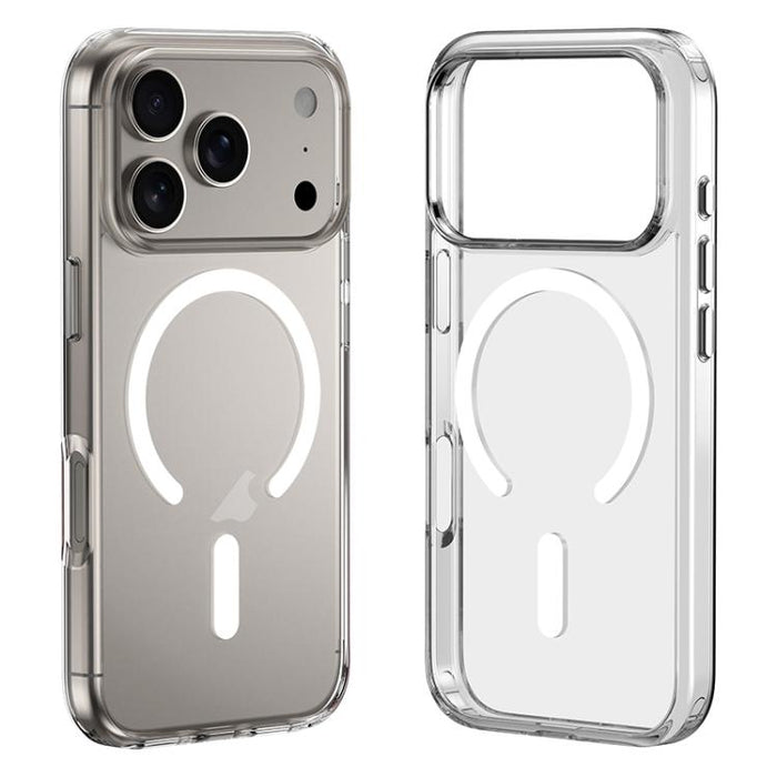 ZGA Magsafe Metal Buttons Clear PC Hybrid TPU Phone Case, For iPhone 17 Pro Max, For iPhone 17 Pro, For iPhone 17, For iPhone Air