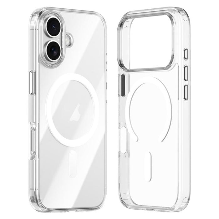 ZGA Magsafe Metal Buttons Clear PC Hybrid TPU Phone Case, For iPhone 17 Pro Max, For iPhone 17 Pro, For iPhone 17, For iPhone Air