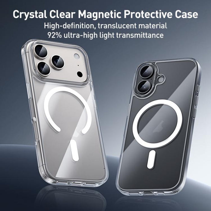 ZGA Magsafe Metal Buttons Clear PC Hybrid TPU Phone Case, For iPhone 17 Pro Max, For iPhone 17 Pro, For iPhone 17, For iPhone Air