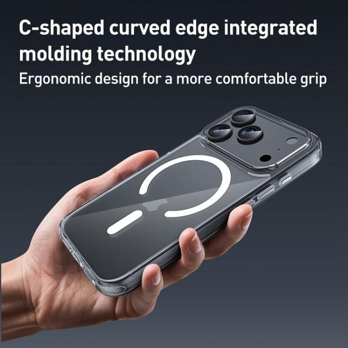 ZGA Magsafe Metal Buttons Clear PC Hybrid TPU Phone Case, For iPhone 17 Pro Max, For iPhone 17 Pro, For iPhone 17, For iPhone Air