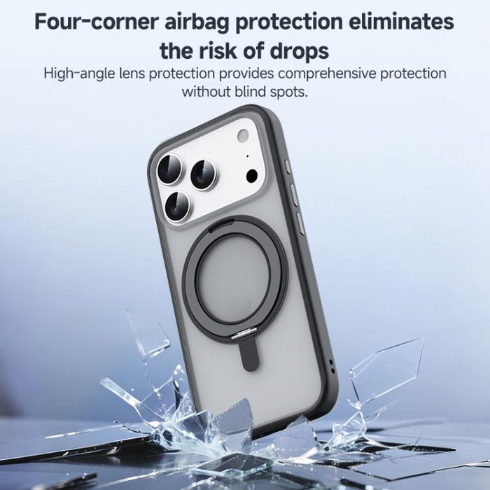 ZGA Feitian 360 Rotation Holder Magsafe PC Hybrid TPU Phone Case, For iPhone 17 Pro Max, For iPhone 17 Pro