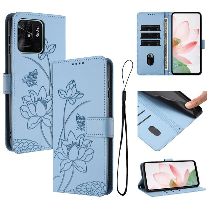 Funda para teléfono de piel con relieve de loto y cordón., For Redmi Note 13 Pro+ Global, For Redmi 12 4G/5G / Note 12R / Poco M6 Pro 5G, For Redmi Note 12 Turbo / Poco F5, For Redmi Note 12S 4G Global, For Redmi Note 12 Pro 4G Global                  ...