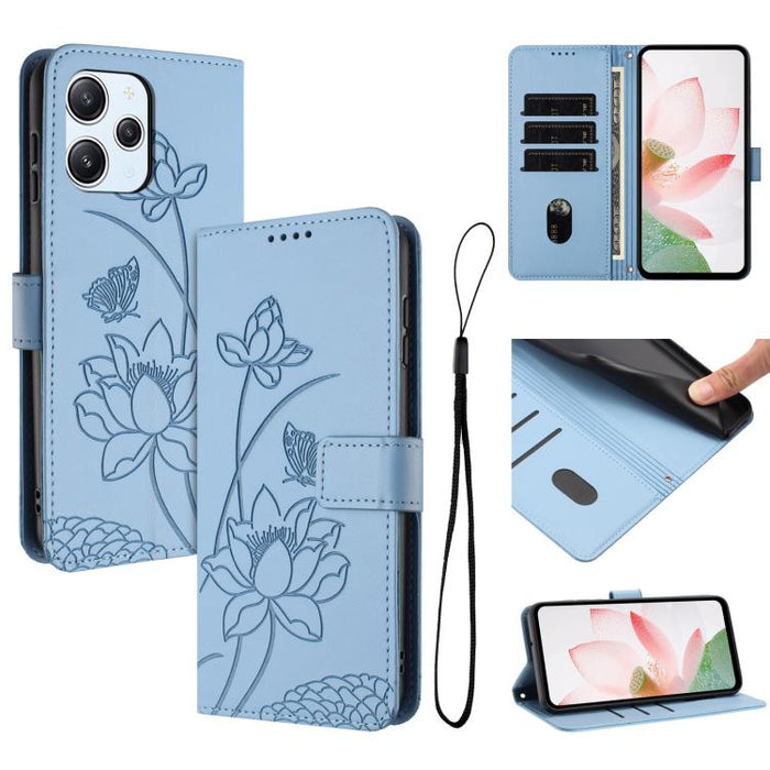 Funda para teléfono de piel con relieve de loto y cordón., For Redmi Note 13 Pro+ Global, For Redmi 12 4G/5G / Note 12R / Poco M6 Pro 5G, For Redmi Note 12 Turbo / Poco F5, For Redmi Note 12S 4G Global, For Redmi Note 12 Pro 4G Global                  ...