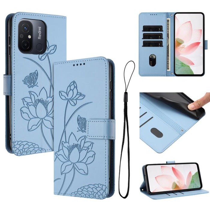 Funda para teléfono de piel con relieve de loto y cordón., For Redmi Note 13 Pro+ Global, For Redmi 12 4G/5G / Note 12R / Poco M6 Pro 5G, For Redmi Note 12 Turbo / Poco F5, For Redmi Note 12S 4G Global, For Redmi Note 12 Pro 4G Global                  ...