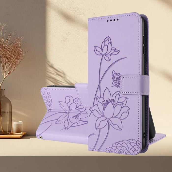 Funda para teléfono de piel con relieve de loto y cordón., For Redmi Note 13 Pro 4G / Note 14S 4G Global, For Redmi Note 14 4G EU 164.84mm, For Redmi Note 14 Pro 5G / 14 Pro+ 5G Global, For Redmi Note 14 5G Global / Poco M7 Pro 5G                      ...