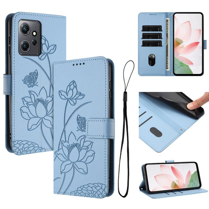 Funda para teléfono de piel con relieve de loto y cordón., For Redmi Note 13 Pro+ Global, For Redmi 12 4G/5G / Note 12R / Poco M6 Pro 5G, For Redmi Note 12 Turbo / Poco F5, For Redmi Note 12S 4G Global, For Redmi Note 12 Pro 4G Global                  ...