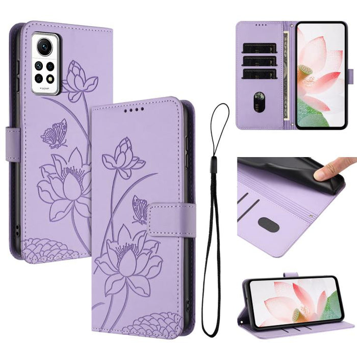 Funda para teléfono de piel con relieve de loto y cordón., For Redmi Note 13 Pro+ Global, For Redmi 12 4G/5G / Note 12R / Poco M6 Pro 5G, For Redmi Note 12 Turbo / Poco F5, For Redmi Note 12S 4G Global, For Redmi Note 12 Pro 4G Global                  ...