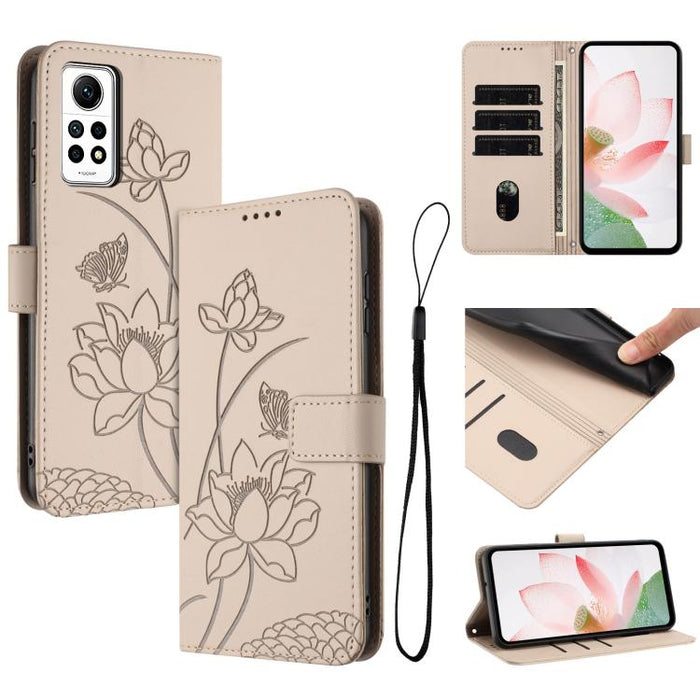 Funda para teléfono de piel con relieve de loto y cordón., For Redmi Note 13 Pro+ Global, For Redmi 12 4G/5G / Note 12R / Poco M6 Pro 5G, For Redmi Note 12 Turbo / Poco F5, For Redmi Note 12S 4G Global, For Redmi Note 12 Pro 4G Global                  ...