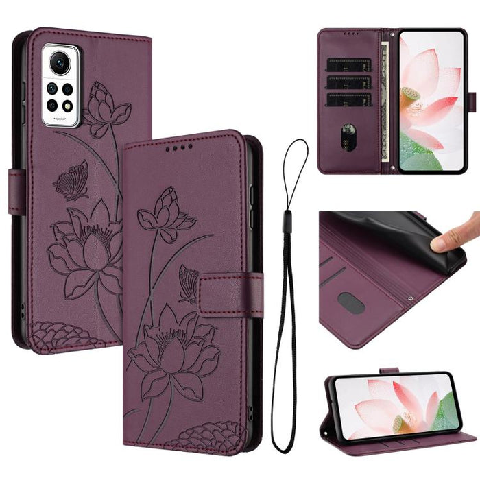 Funda para teléfono de piel con relieve de loto y cordón., For Redmi Note 13 Pro+ Global, For Redmi 12 4G/5G / Note 12R / Poco M6 Pro 5G, For Redmi Note 12 Turbo / Poco F5, For Redmi Note 12S 4G Global, For Redmi Note 12 Pro 4G Global                  ...