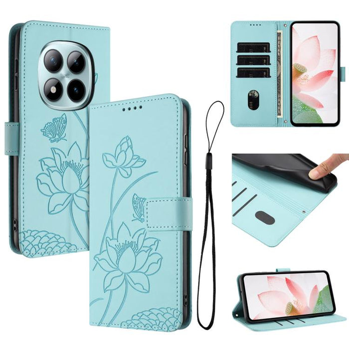 Funda para teléfono de piel con relieve de loto y cordón., For Redmi 15a 5G, For Redmi A7 Pro 4G 171mm, For Redmi Turbo 5 Max / Poco X8 Pro Max 5G, For Redmi Turbo 5 / Poco X8 Pro 5G, For Redmi Note 15 Pro+ Global 5G 163.3mm                            ...