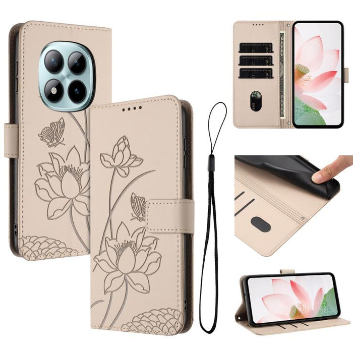 Funda para teléfono de piel con relieve de loto y cordón., For Redmi 15a 5G, For Redmi A7 Pro 4G 171mm, For Redmi Turbo 5 Max / Poco X8 Pro Max 5G, For Redmi Turbo 5 / Poco X8 Pro 5G, For Redmi Note 15 Pro+ Global 5G 163.3mm                            ...