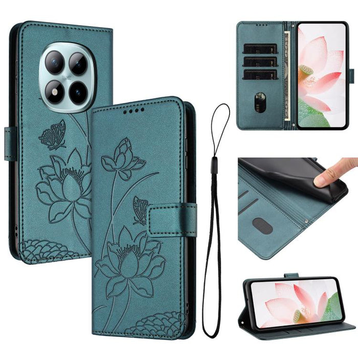 Funda para teléfono de piel con relieve de loto y cordón., For Redmi 15a 5G, For Redmi A7 Pro 4G 171mm, For Redmi Turbo 5 Max / Poco X8 Pro Max 5G, For Redmi Turbo 5 / Poco X8 Pro 5G, For Redmi Note 15 Pro+ Global 5G 163.3mm                            ...