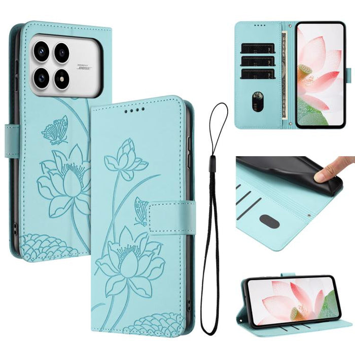 Funda para teléfono de piel con relieve de loto y cordón., For Redmi 15a 5G, For Redmi A7 Pro 4G 171mm, For Redmi Turbo 5 Max / Poco X8 Pro Max 5G, For Redmi Turbo 5 / Poco X8 Pro 5G, For Redmi Note 15 Pro+ Global 5G 163.3mm                            ...