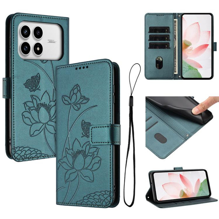 Funda para teléfono de piel con relieve de loto y cordón., For Redmi 15a 5G, For Redmi A7 Pro 4G 171mm, For Redmi Turbo 5 Max / Poco X8 Pro Max 5G, For Redmi Turbo 5 / Poco X8 Pro 5G, For Redmi Note 15 Pro+ Global 5G 163.3mm                            ...
