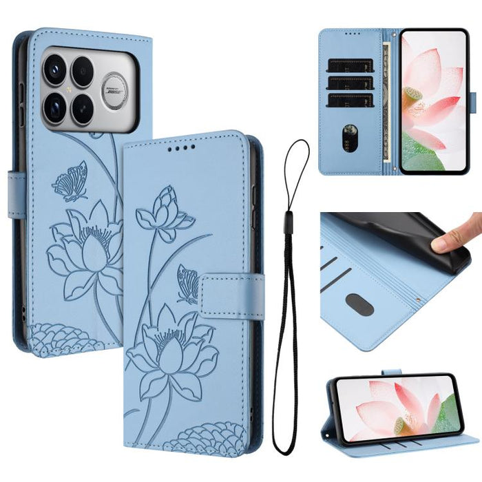 Funda para teléfono de piel con relieve de loto y cordón., For Redmi 15a 5G, For Redmi A7 Pro 4G 171mm, For Redmi Turbo 5 Max / Poco X8 Pro Max 5G, For Redmi Turbo 5 / Poco X8 Pro 5G, For Redmi Note 15 Pro+ Global 5G 163.3mm                            ...