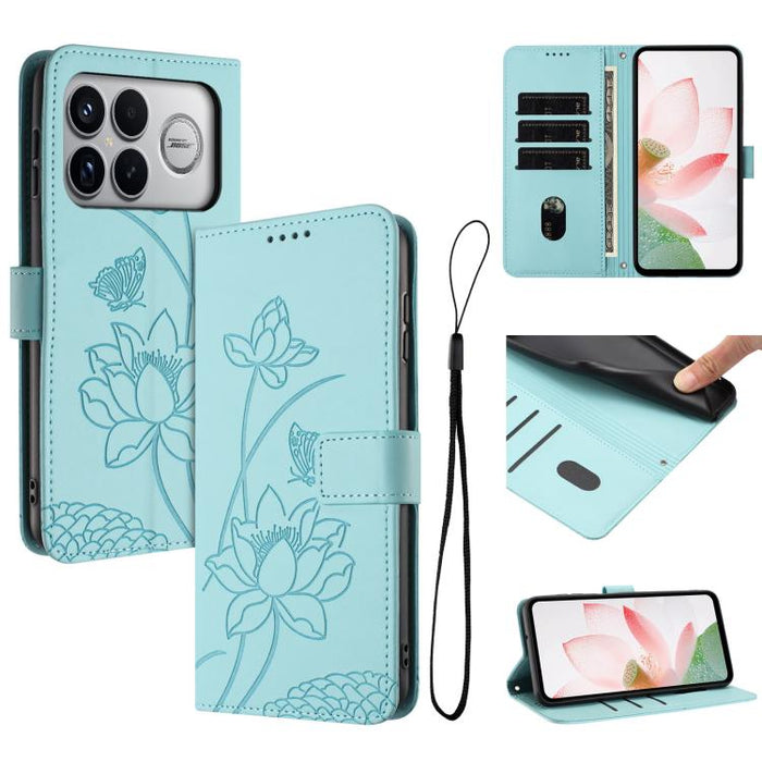 Funda para teléfono de piel con relieve de loto y cordón., For Redmi 15a 5G, For Redmi A7 Pro 4G 171mm, For Redmi Turbo 5 Max / Poco X8 Pro Max 5G, For Redmi Turbo 5 / Poco X8 Pro 5G, For Redmi Note 15 Pro+ Global 5G 163.3mm                            ...