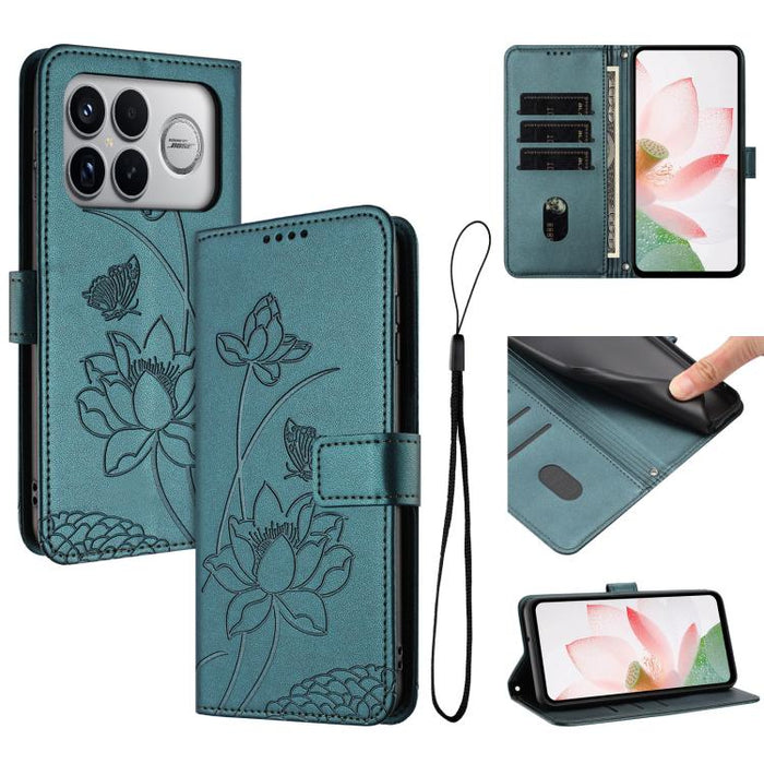 Funda para teléfono de piel con relieve de loto y cordón., For Redmi 15a 5G, For Redmi A7 Pro 4G 171mm, For Redmi Turbo 5 Max / Poco X8 Pro Max 5G, For Redmi Turbo 5 / Poco X8 Pro 5G, For Redmi Note 15 Pro+ Global 5G 163.3mm                            ...