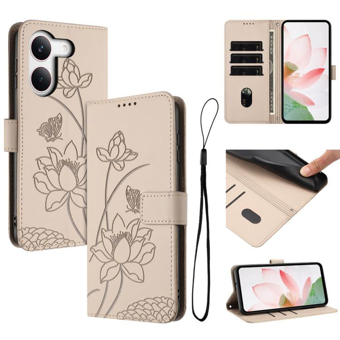 Funda para teléfono de piel con relieve de loto y cordón., For Redmi 15a 5G, For Redmi A7 Pro 4G 171mm, For Redmi Turbo 5 Max / Poco X8 Pro Max 5G, For Redmi Turbo 5 / Poco X8 Pro 5G, For Redmi Note 15 Pro+ Global 5G 163.3mm                            ...