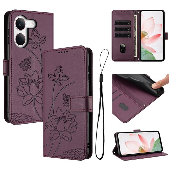 Funda para teléfono de piel con relieve de loto y cordón., For Redmi 15a 5G, For Redmi A7 Pro 4G 171mm, For Redmi Turbo 5 Max / Poco X8 Pro Max 5G, For Redmi Turbo 5 / Poco X8 Pro 5G, For Redmi Note 15 Pro+ Global 5G 163.3mm                            ...