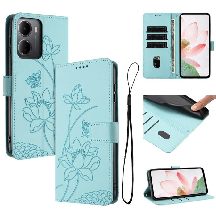 Funda para teléfono de piel con relieve de loto y cordón., For Redmi 15a 5G, For Redmi A7 Pro 4G 171mm, For Redmi Turbo 5 Max / Poco X8 Pro Max 5G, For Redmi Turbo 5 / Poco X8 Pro 5G, For Redmi Note 15 Pro+ Global 5G 163.3mm                            ...