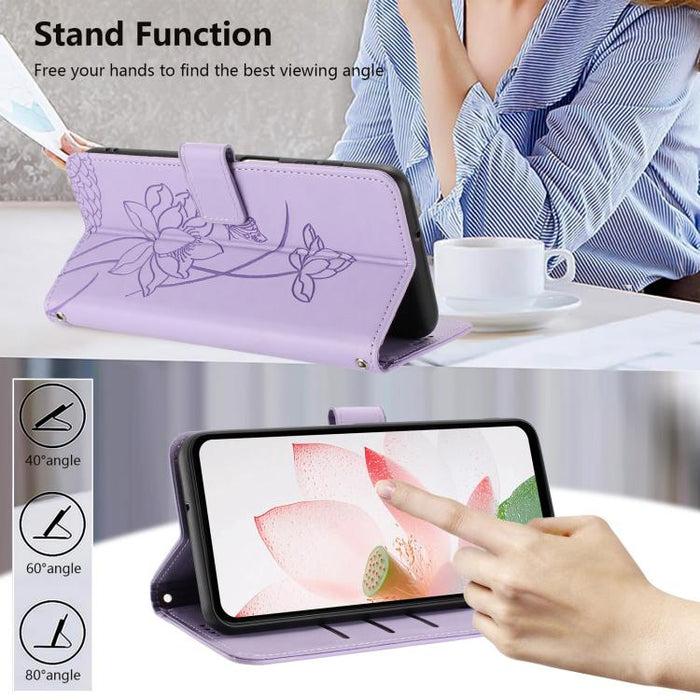 Funda para teléfono de piel con relieve de loto y cordón., For Redmi 15a 5G, For Redmi A7 Pro 4G 171mm, For Redmi Turbo 5 Max / Poco X8 Pro Max 5G, For Redmi Turbo 5 / Poco X8 Pro 5G, For Redmi Note 15 Pro+ Global 5G 163.3mm                            ...