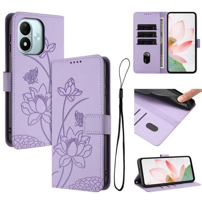 Funda para teléfono de piel con relieve de loto y cordón., For Redmi 15a 5G, For Redmi A7 Pro 4G 171mm, For Redmi Turbo 5 Max / Poco X8 Pro Max 5G, For Redmi Turbo 5 / Poco X8 Pro 5G, For Redmi Note 15 Pro+ Global 5G 163.3mm                            ...