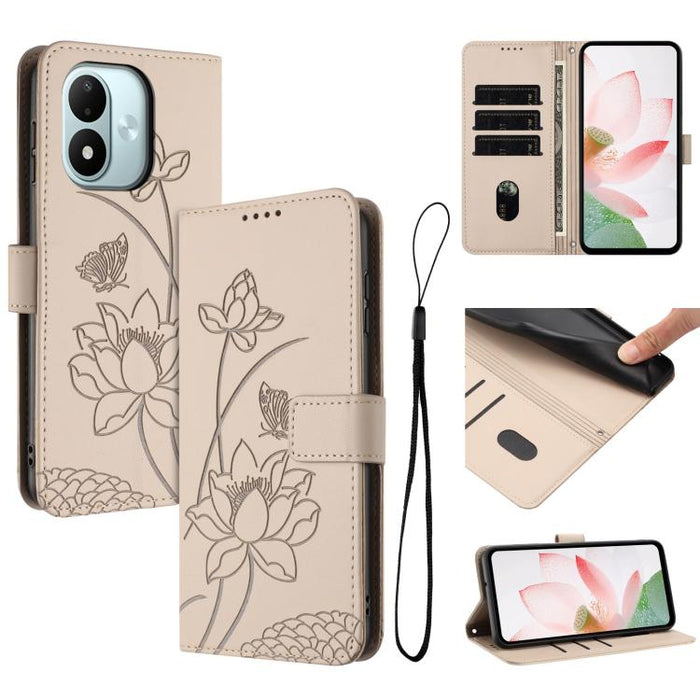 Funda para teléfono de piel con relieve de loto y cordón., For Redmi 15a 5G, For Redmi A7 Pro 4G 171mm, For Redmi Turbo 5 Max / Poco X8 Pro Max 5G, For Redmi Turbo 5 / Poco X8 Pro 5G, For Redmi Note 15 Pro+ Global 5G 163.3mm                            ...