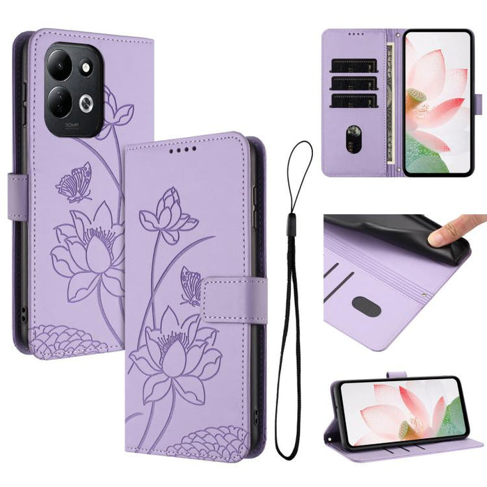 Funda para teléfono de piel con relieve de loto y cordón., For Redmi 15a 5G, For Redmi A7 Pro 4G 171mm, For Redmi Turbo 5 Max / Poco X8 Pro Max 5G, For Redmi Turbo 5 / Poco X8 Pro 5G, For Redmi Note 15 Pro+ Global 5G 163.3mm                            ...