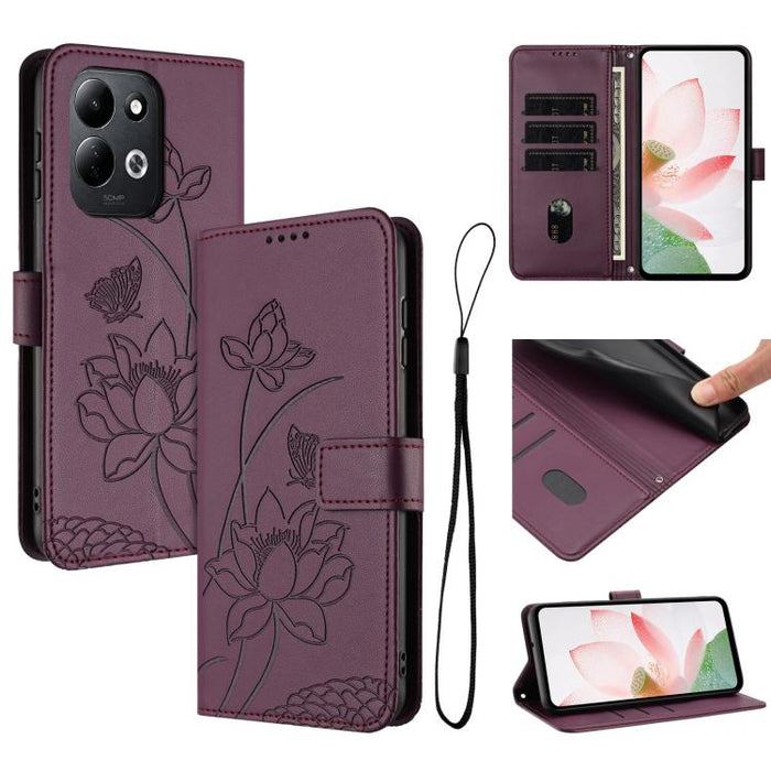 Funda para teléfono de piel con relieve de loto y cordón., For Redmi 15a 5G, For Redmi A7 Pro 4G 171mm, For Redmi Turbo 5 Max / Poco X8 Pro Max 5G, For Redmi Turbo 5 / Poco X8 Pro 5G, For Redmi Note 15 Pro+ Global 5G 163.3mm                            ...