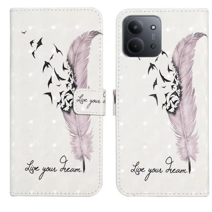Funda de teléfono de cuero con dibujo 3D en relieve al óleo, For Redmi K90 Pro Max/Poco F8 Ultra, For Redmi K90/Poco F8 Pro, For Redmi 15C 5G/4G EU 173mm/Poco C85 5G, For Redmi 15 5G / 4G EU 171mm, For Redmi 15C 5G/4G Global 171mm/Poco C85 4G          ...