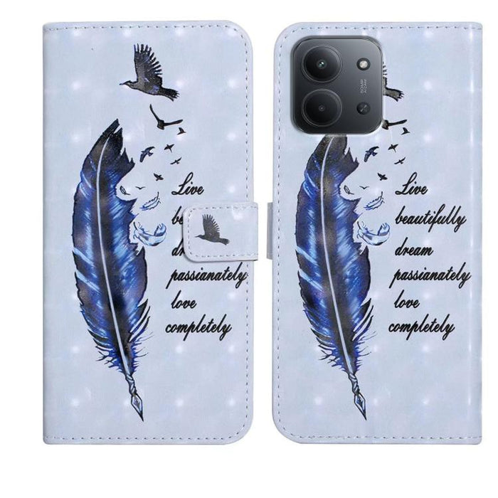 Funda de teléfono de cuero con dibujo 3D en relieve al óleo, For Redmi K90 Pro Max/Poco F8 Ultra, For Redmi K90/Poco F8 Pro, For Redmi 15C 5G/4G EU 173mm/Poco C85 5G, For Redmi 15 5G / 4G EU 171mm, For Redmi 15C 5G/4G Global 171mm/Poco C85 4G          ...