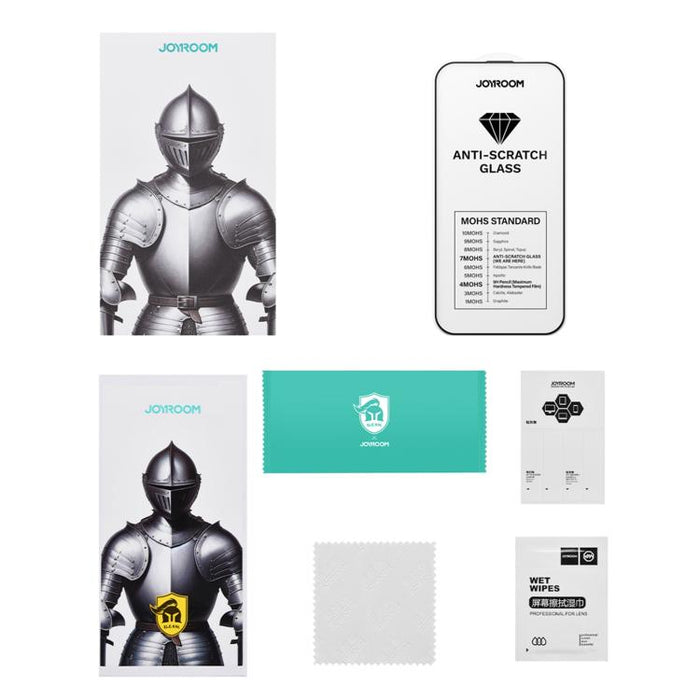 JOYROOM Knight Series 2.5D Full Screen HD Hard Anti-Scratch Tempered Glass Film, For iPhone 17 Pro Max, For iPhone 17 Pro, For iPhone 17, For iPhone Air, For iPhone 16 Pro Max, For iPhone 16 Pro, For iPhone 16 Plus, For iPhone 16