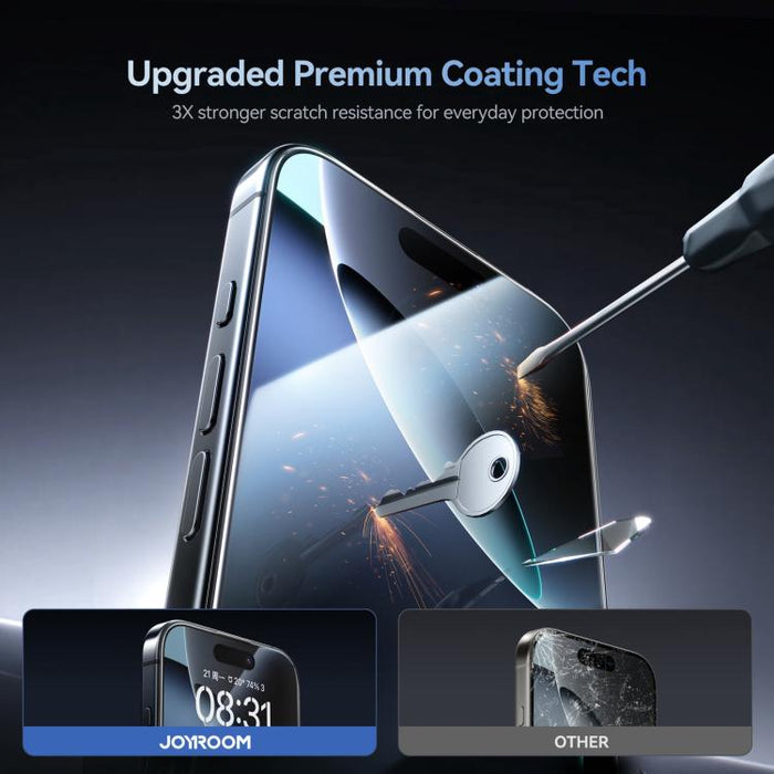 JOYROOM Knight Series 2.5D Full Screen HD Hard Anti-Scratch Tempered Glass Film, For iPhone 17 Pro Max, For iPhone 17 Pro, For iPhone 17, For iPhone Air, For iPhone 16 Pro Max, For iPhone 16 Pro, For iPhone 16 Plus, For iPhone 16