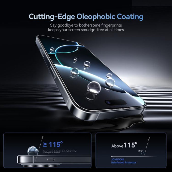JOYROOM Knight Series 2.5D Full Screen HD Hard Anti-Scratch Tempered Glass Film, For iPhone 17 Pro Max, For iPhone 17 Pro, For iPhone 17, For iPhone Air, For iPhone 16 Pro Max, For iPhone 16 Pro, For iPhone 16 Plus, For iPhone 16