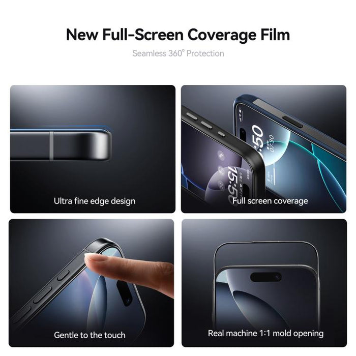 JOYROOM Knight Series 2.5D Full Screen HD Hard Anti-Scratch Tempered Glass Film, For iPhone 17 Pro Max, For iPhone 17 Pro, For iPhone 17, For iPhone Air, For iPhone 16 Pro Max, For iPhone 16 Pro, For iPhone 16 Plus, For iPhone 16