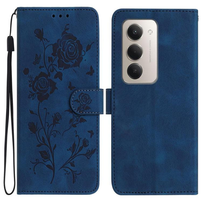 Funda de cuero para teléfono con estampado de flores de rosa en relieve, For Redmi K90 Pro Max/Poco F8 Ultra, For Redmi K90/Poco F8 Pro, For Redmi 15C 5G/4G EU 173mm/Poco C85 5G, For Redmi 15 5G / 4G EU 171mm, For Redmi 15C 5G/4G Global 171mm/Poco C85 ...