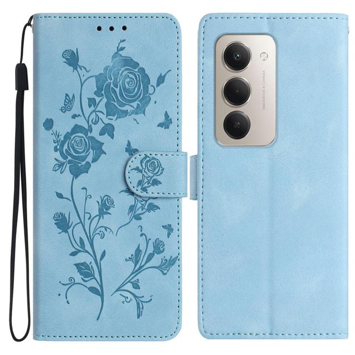 Funda de cuero para teléfono con estampado de flores de rosa en relieve, For Redmi K90 Pro Max/Poco F8 Ultra, For Redmi K90/Poco F8 Pro, For Redmi 15C 5G/4G EU 173mm/Poco C85 5G, For Redmi 15 5G / 4G EU 171mm, For Redmi 15C 5G/4G Global 171mm/Poco C85 ...