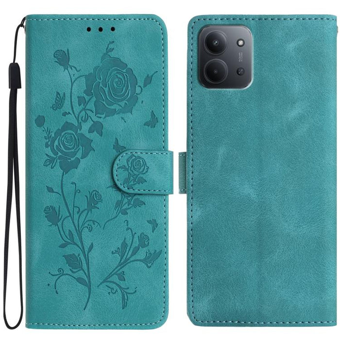 Funda de cuero para teléfono con estampado de flores de rosa en relieve, For Redmi K90 Pro Max/Poco F8 Ultra, For Redmi K90/Poco F8 Pro, For Redmi 15C 5G/4G EU 173mm/Poco C85 5G, For Redmi 15 5G / 4G EU 171mm, For Redmi 15C 5G/4G Global 171mm/Poco C85 ...