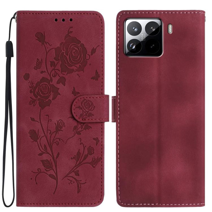 Funda de cuero para teléfono con estampado de flores de rosa en relieve, For Redmi K90 Pro Max/Poco F8 Ultra, For Redmi K90/Poco F8 Pro, For Redmi 15C 5G/4G EU 173mm/Poco C85 5G, For Redmi 15 5G / 4G EU 171mm, For Redmi 15C 5G/4G Global 171mm/Poco C85 ...