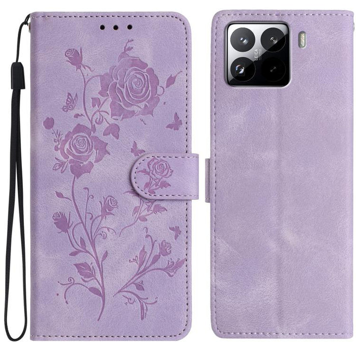 Funda de cuero para teléfono con estampado de flores de rosa en relieve, For Redmi K90 Pro Max/Poco F8 Ultra, For Redmi K90/Poco F8 Pro, For Redmi 15C 5G/4G EU 173mm/Poco C85 5G, For Redmi 15 5G / 4G EU 171mm, For Redmi 15C 5G/4G Global 171mm/Poco C85 ...
