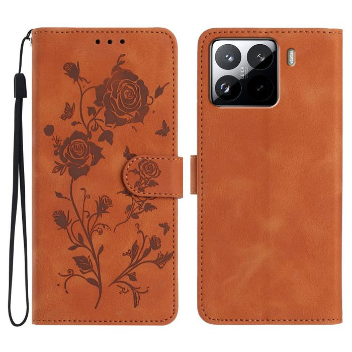 Funda de cuero para teléfono con estampado de flores de rosa en relieve, For Redmi K90 Pro Max/Poco F8 Ultra, For Redmi K90/Poco F8 Pro, For Redmi 15C 5G/4G EU 173mm/Poco C85 5G, For Redmi 15 5G / 4G EU 171mm, For Redmi 15C 5G/4G Global 171mm/Poco C85 ...