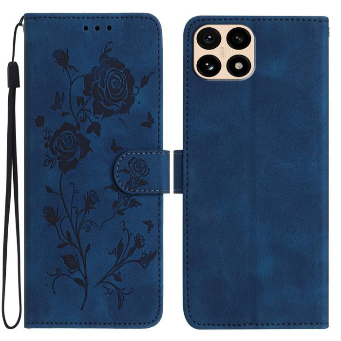 Funda de cuero para teléfono con estampado de flores de rosa en relieve, For Redmi K90 Pro Max/Poco F8 Ultra, For Redmi K90/Poco F8 Pro, For Redmi 15C 5G/4G EU 173mm/Poco C85 5G, For Redmi 15 5G / 4G EU 171mm, For Redmi 15C 5G/4G Global 171mm/Poco C85 ...