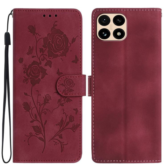Funda de cuero para teléfono con estampado de flores de rosa en relieve, For Redmi K90 Pro Max/Poco F8 Ultra, For Redmi K90/Poco F8 Pro, For Redmi 15C 5G/4G EU 173mm/Poco C85 5G, For Redmi 15 5G / 4G EU 171mm, For Redmi 15C 5G/4G Global 171mm/Poco C85 ...