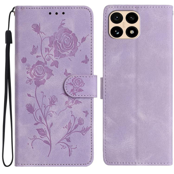 Funda de cuero para teléfono con estampado de flores de rosa en relieve, For Redmi K90 Pro Max/Poco F8 Ultra, For Redmi K90/Poco F8 Pro, For Redmi 15C 5G/4G EU 173mm/Poco C85 5G, For Redmi 15 5G / 4G EU 171mm, For Redmi 15C 5G/4G Global 171mm/Poco C85 ...