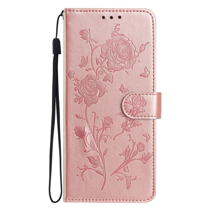 Funda de cuero para teléfono con estampado de flores de rosa en relieve, For Redmi K90 Pro Max/Poco F8 Ultra, For Redmi K90/Poco F8 Pro, For Redmi 15C 5G/4G EU 173mm/Poco C85 5G, For Redmi 15 5G / 4G EU 171mm, For Redmi 15C 5G/4G Global 171mm/Poco C85 ...