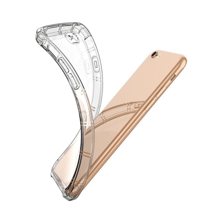Estuche transparente de TPU a prueba de golpes con dos puntas de hueso de borde recto