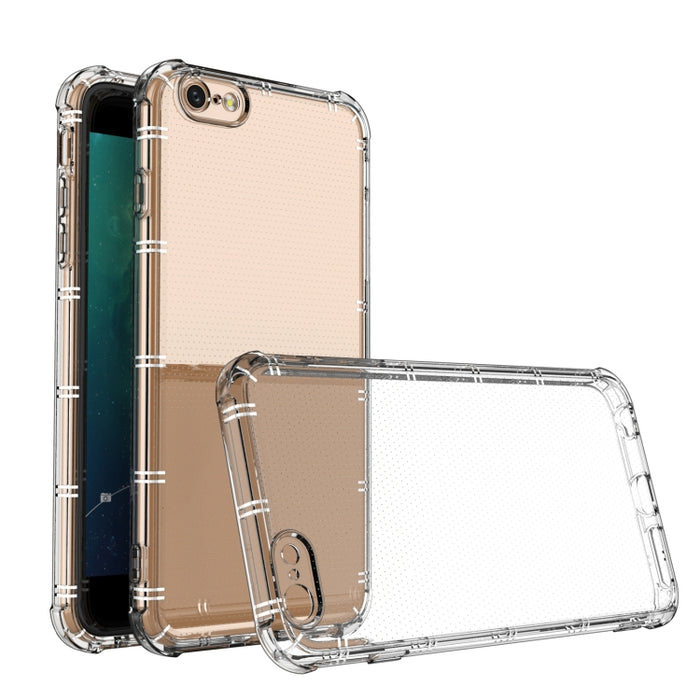 Estuche transparente de TPU a prueba de golpes con dos puntas de hueso de borde recto